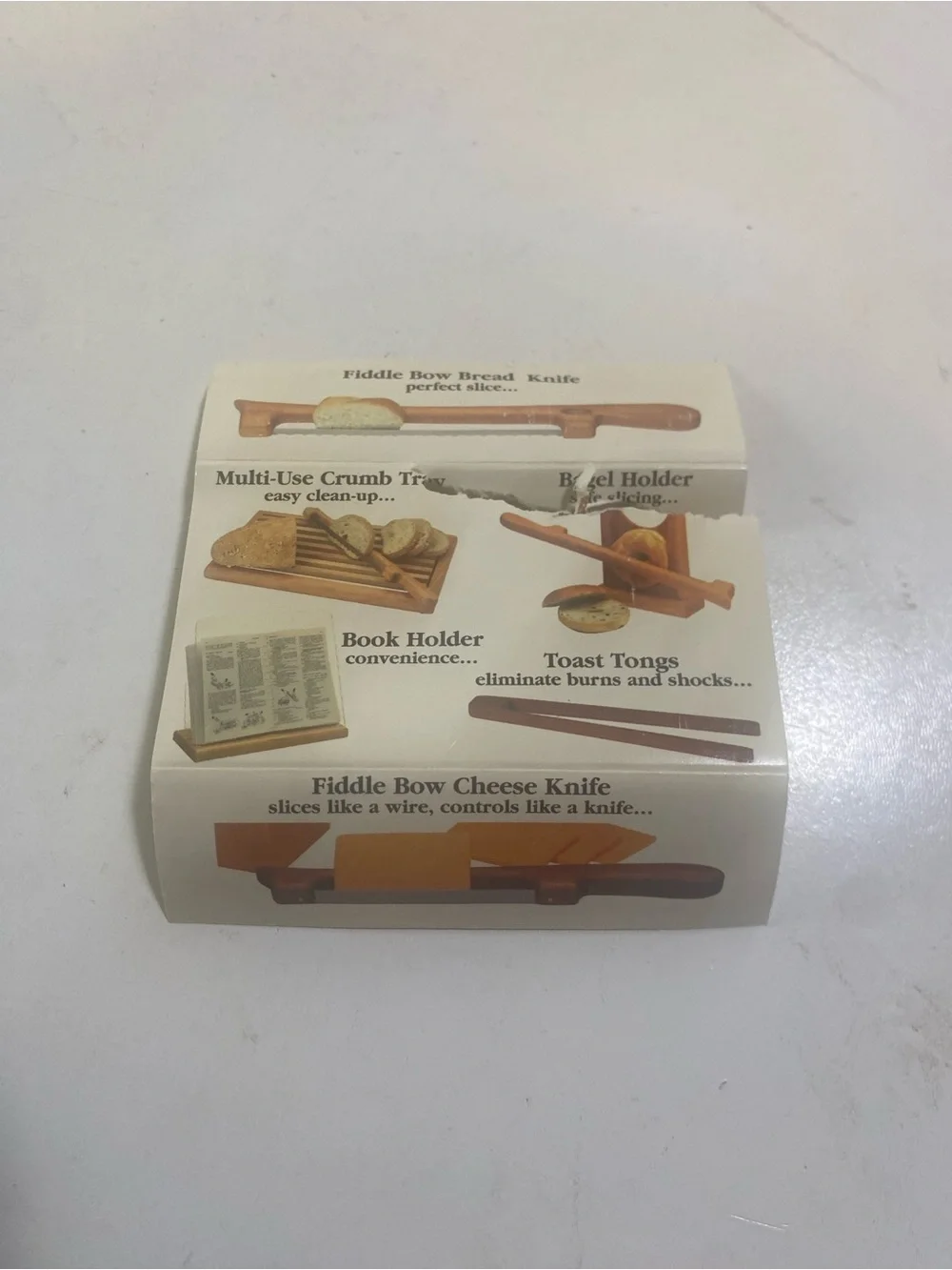 Cherry Mountain Woods Original Wooden Fiddle Bow Bread Knife With Original Box
